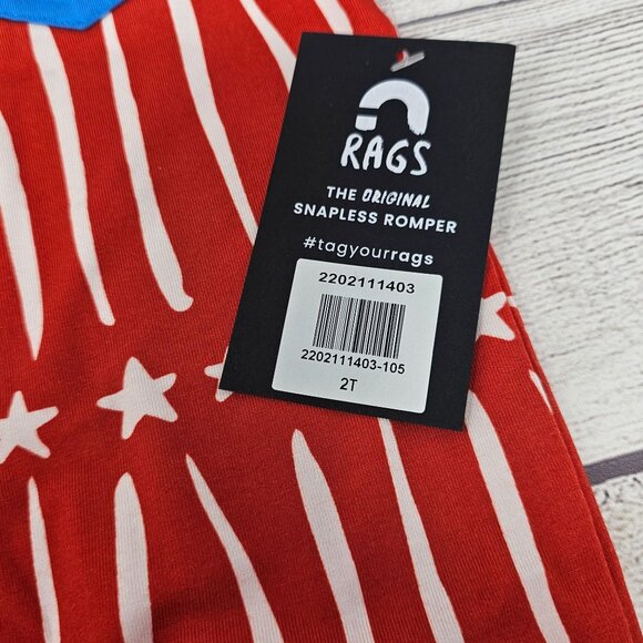 NWT Rags‎ To Raches Toddler Boy 4th Of July Romper Size 2T - Picture 3 of 5